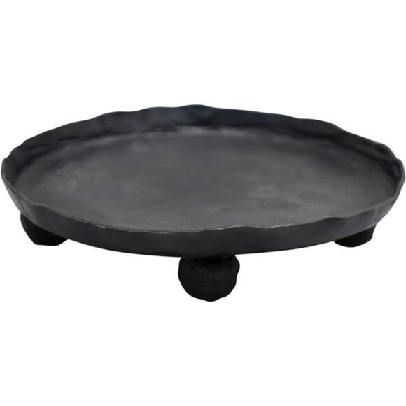 Rustic black metal pillar candle plate holder for jar candles ball candles decor - Picture 1 of 3